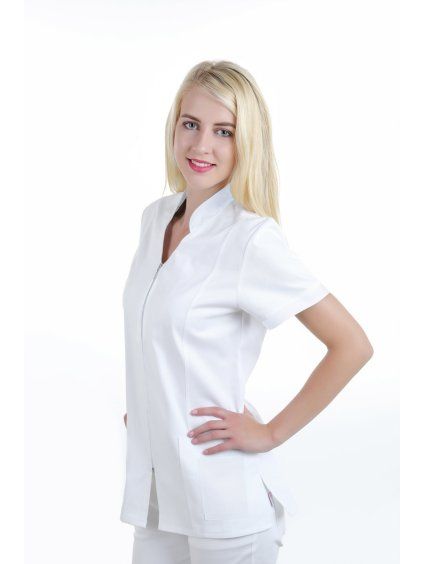 Zdravotnícka blúzka ALENA, biela – Perlička®
