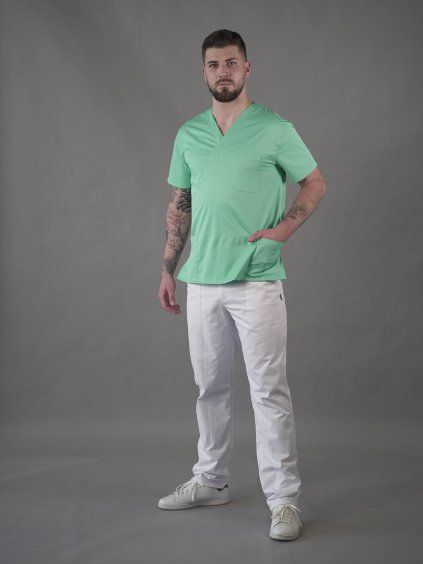Zdravotnícka košeľa DRAHOŠ, mäta – Perlička®