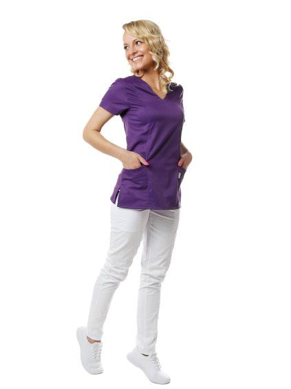 Zdravotnícka košeľa VIKY, purpurová – Perlička®