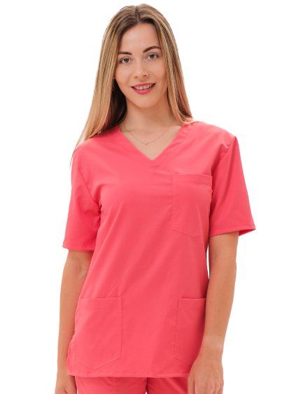 Zdravotnícka košeľa LORA SATTÉ, coral – Perlička®