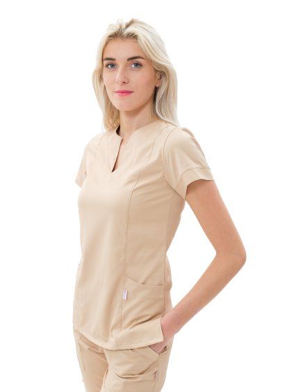 Zdravotnícka košeľa LILI SATTÉ, cappuccino – Perlička®