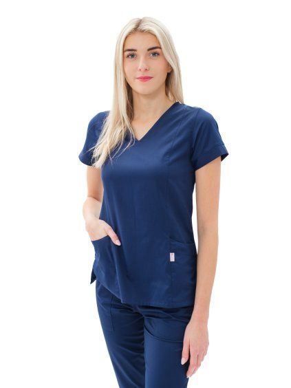 Zdravotnícka košeľa VIKY, navy modrá – Perlička®