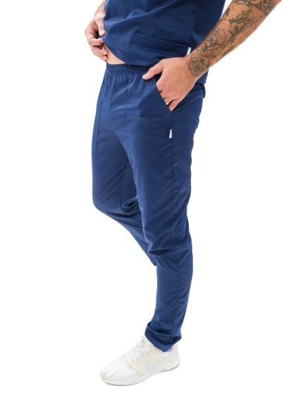 Zdravotnícke nohavice GEJZA SATTÉ Regular, navy modrá – Perlička®
