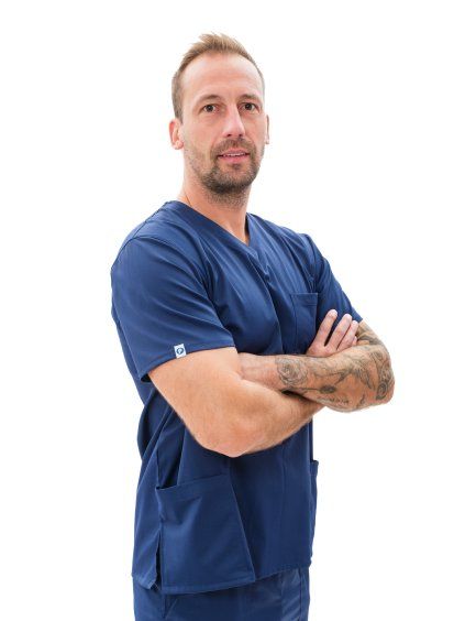Zdravotnícka košeľa ROLO, navy modrá – Perlička®