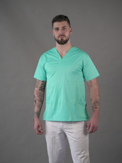 Zdravotnícka košeľa DRAHOŠ, svetlý tyrkys – Perlička®