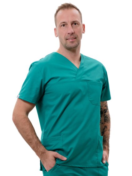 Zdravotnícka košeľa DRAHOŠ Tmavozelená