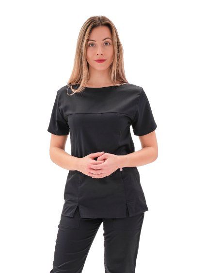 Zdravotnícka blúzka VIVA, čierna – Perlička®