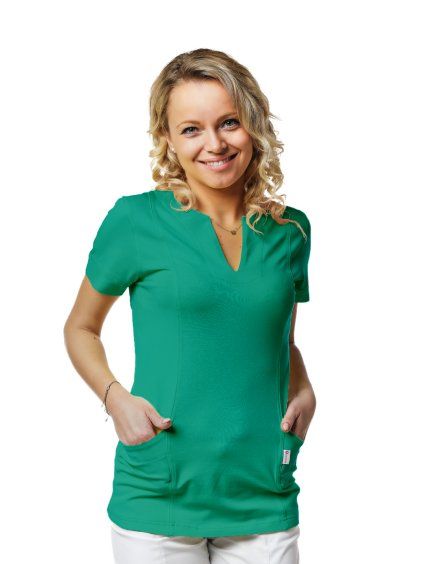 Zdravotnícka košeľa LILI Úplet, tmavozelená – Perlička®