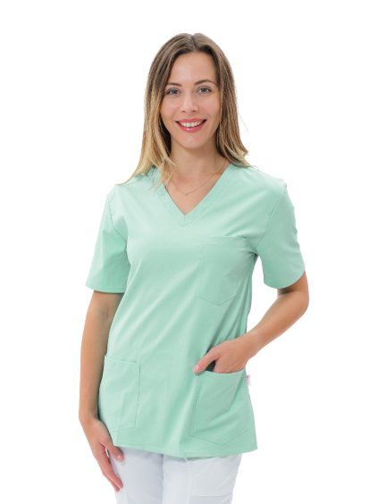Zdravotnícka košeľa LORA SATTÉ, pistácia – Perlička®