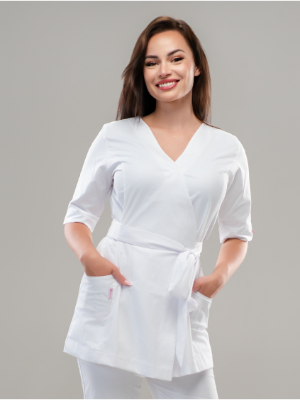 Zavinovacia blúzka IZABEL, biela – Perlička®