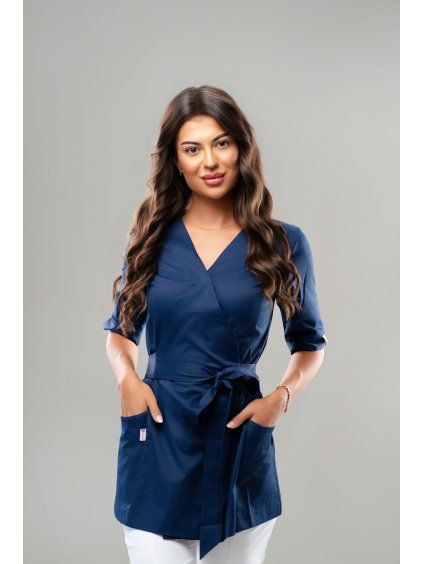 Zavinovacia blúzka IZABEL, navy modrá – Perlička®