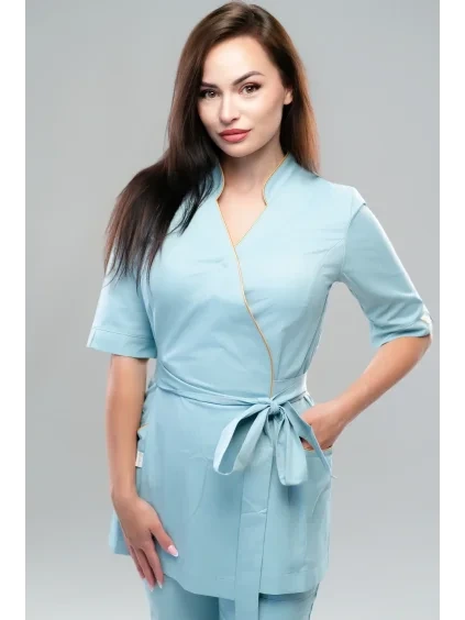 Zavinovacia blúzka ANABEL Blank, blue/zlatá – Perlička®