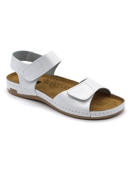 Leon 963 Zdravotné celokožené sandále (Farba Biela, Veľkosť 36 - 24.5cm)
