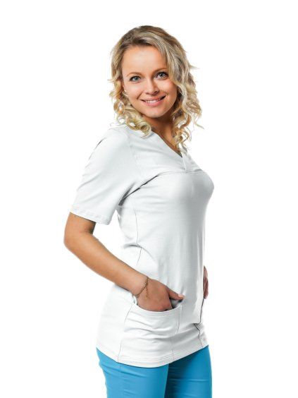 Zdravotnícka košeľa LUJZA, biela – Perlička®