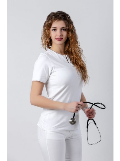 Zdravotnícke tričko BEA - PERLIČKA  - zdravotnícke tričko - Perlička –  zdravotnícke oblečenie – lekárske oblečenie – medic dress – medical-uniforms – pracovné oblečenie – oblečenie pre zdravotníkov – oblečenie pre lekárov -  oblečenie pre doktora – oblečenie pre sestričku – oblečenie pre doktorku – zdravotnícke prostredie – chirurgické oblečenie – oblečenie pre kliniku – slovenský výrobok – scrubimed – uniformshop – pracovné odevy -  modernbhp – dualbp – lubica
