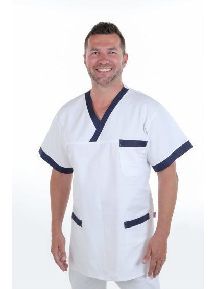 Zdravotnícka košeľa DRAHOŠ - PERLIČKA  - Perlička –  panské zdravotnícke oblečenie – lekárske oblečenie – medik dress – medikal uniforms – pracovné oblečenie – oblečenie pre zdravotníkov – oblečenie pre lekárov -  oblečenie pre doktora – oblečenie pre sestričku – oblečenie pre doktorku – zdravotnícke prostredie – chirurgické oblečenie – oblečenie pre kliniku