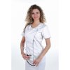 Zdravotnícka blúzka ELIZABETH Biela/Svetlý tyrkys