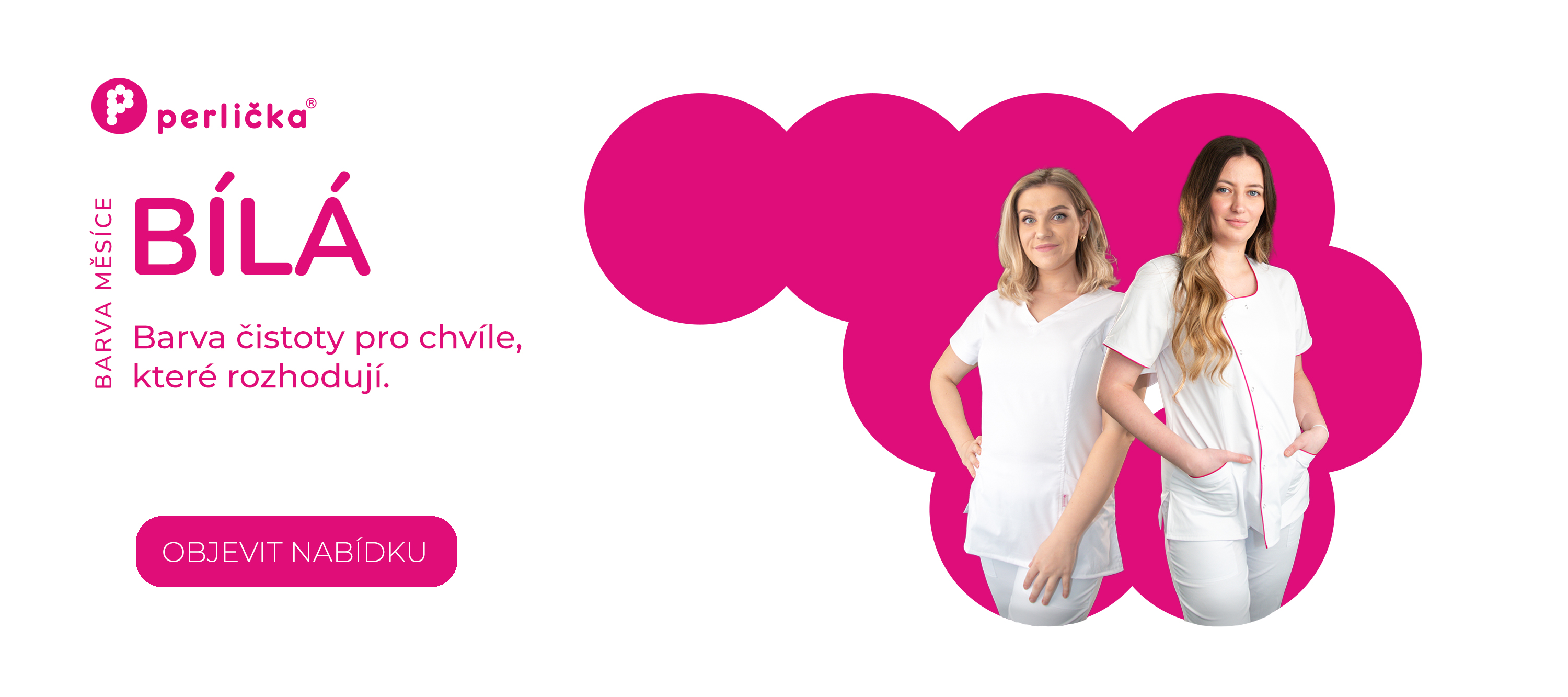 Perlička zdravotnické oblečení - barva měsíce Cyklámen