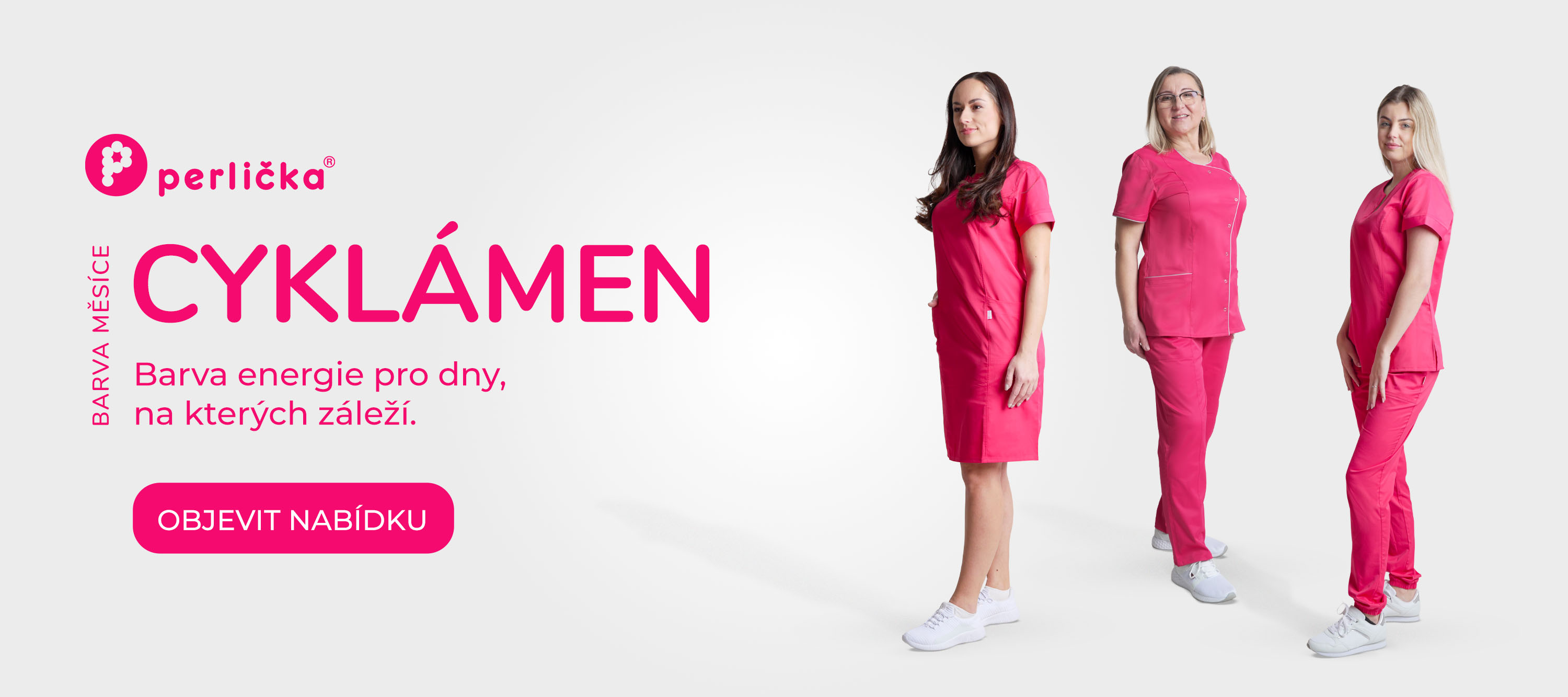 Perlička zdravotnické oblečení - barva měsíce Cyklámen