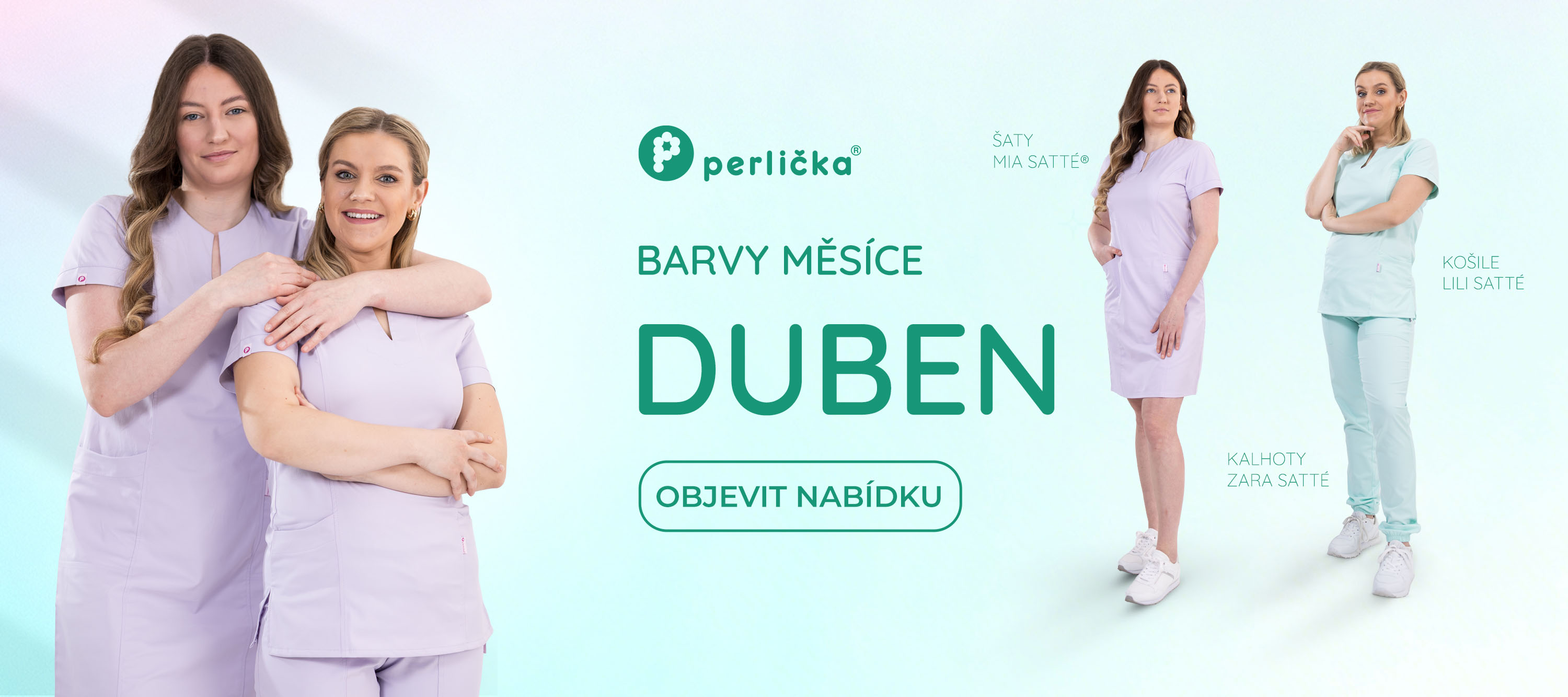 Perlička zdravotnické oblečení - barva měsíce Cyklámen