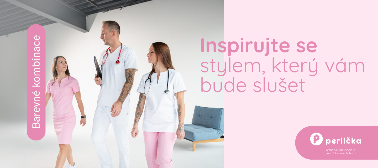 Perlička zdravotnické oblečení - barevné kombinace Bleděmodrá/Petrol