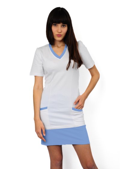 Zdravotnícka košeľa LADA LONG (Farba Biela/Pistácia, Veľkosť XL)