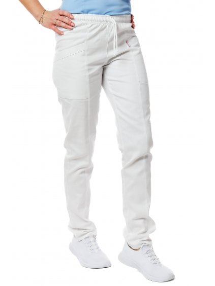 Zdravotnické kalhoty SISI biele (100%Ba 90°C)-Perličkacz