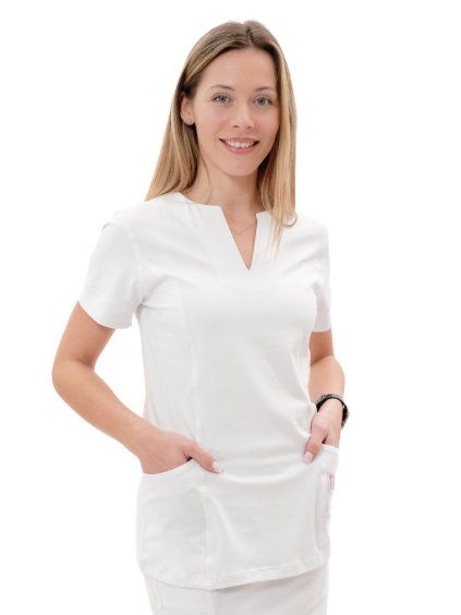 Zdravotnická košile LILI Úplet, bílá – Perlička®