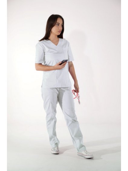 Zdravotnícky set Bílá (Velikost košile XS, Velikost kalhot XS)
