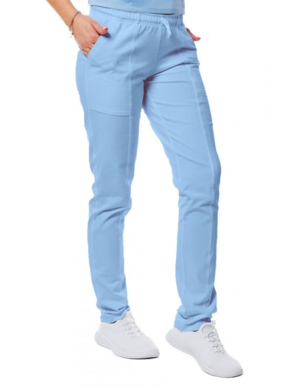 Zdravotnické kalhoty TINA Úplet Slim Bleděmodrá
