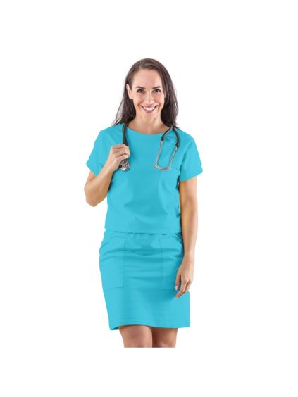 Zdravotnické šaty Janka Tmavý tyrkys