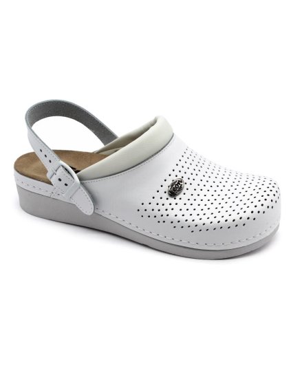 leon 5002 damska pracovna celokozena zdravotna antistresova obuv biela 2