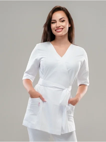 Zavinovací halenka IZABEL, bílá – Perlička®