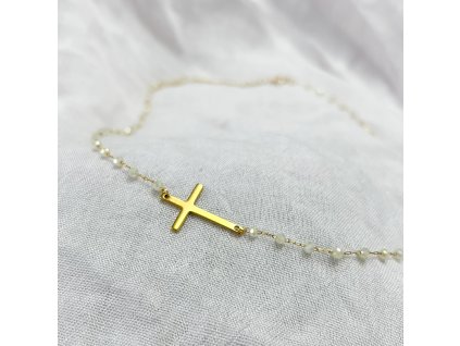 Náhrdelník broušené korálky CROSS big