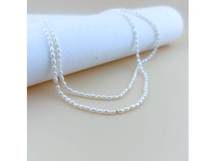 Náhrdelník říční perly 3 mm