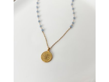 Náhrdelník sv. Benedikt coin Modrá světlá