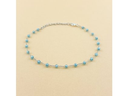 Řetízkový náramek s broušenými korálky SIMPLICITY Aqua