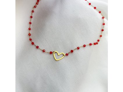 Náhrdelník Heart one Siam red