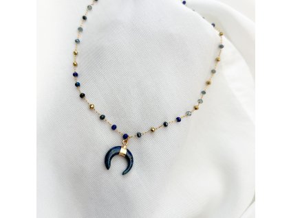 Náhrdelník s přívěškem ve tvaru půlměsíce Lapis Lazuli