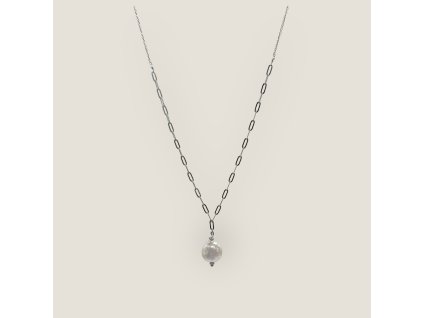 Řetízek z chirurgické oceli CHUNKY s přívěskem perly