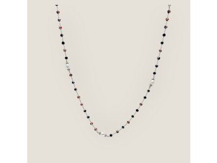 Simplicity Pearls náhrdelník s říčními perlami  – chirurgická ocel nebo pozlacený černá duhový pokov