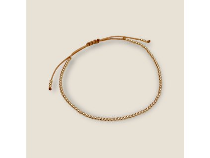 Gold Filled Elegance – jemný náramek z kuliček na nylonové šňůrce (nastavitelný)