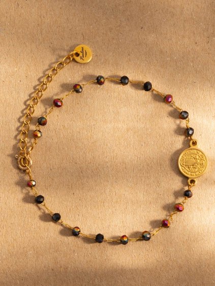 perlina naramek simplicity zlaceny cerny poko III