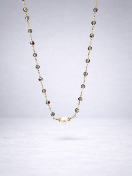 Náhrdelník LUX Aurora – korálky & perly | chirurgická ocel