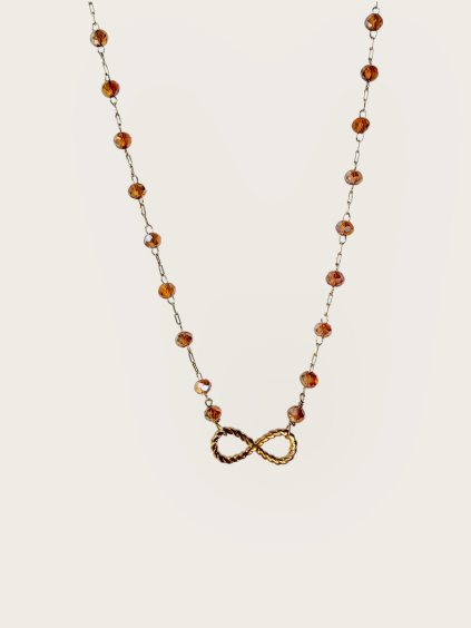Náhrdelník Infinity zlacená chirurgická ocel Caramel