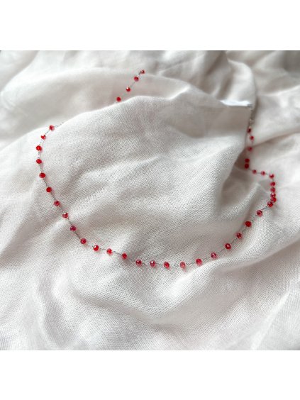 náhrdelník chirurgická ocel - Siam red