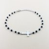 Řetízkový náramek CROSS broušené korálky Black