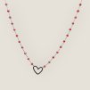 Náhrdelník Heart One – červené broušené korálky Siam Red a pozlacené srdíčko