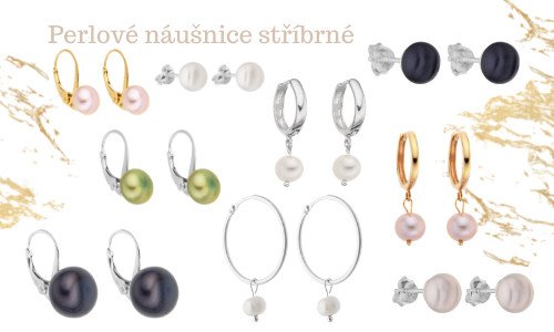 Stříbrné náušnice s perlami - hodí se k džísce i k večerním šatům