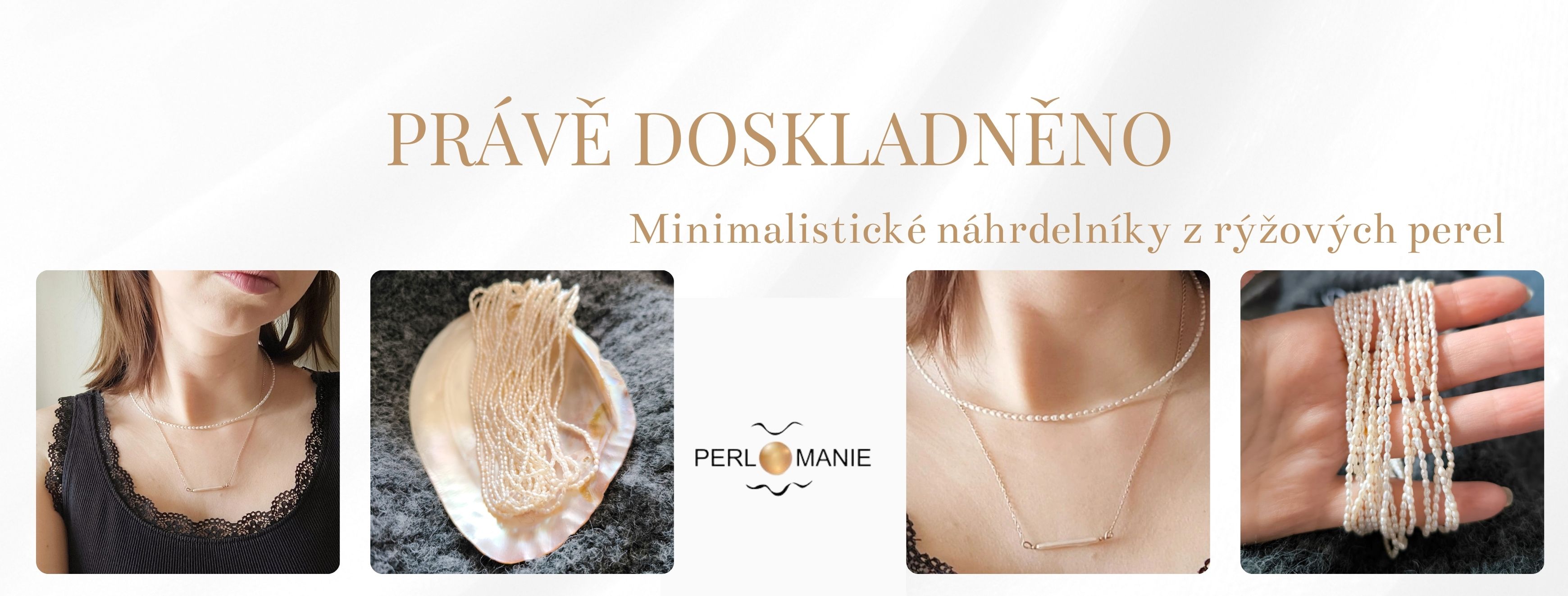 Minimalistické náhrdelníky z rýžových perel